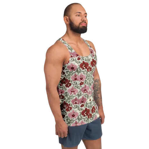 Orchid Vinework on a Men's Tank Top