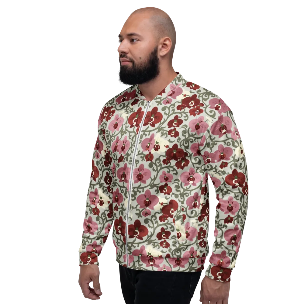 Orchid Vinework on Bomber Jacket — Left