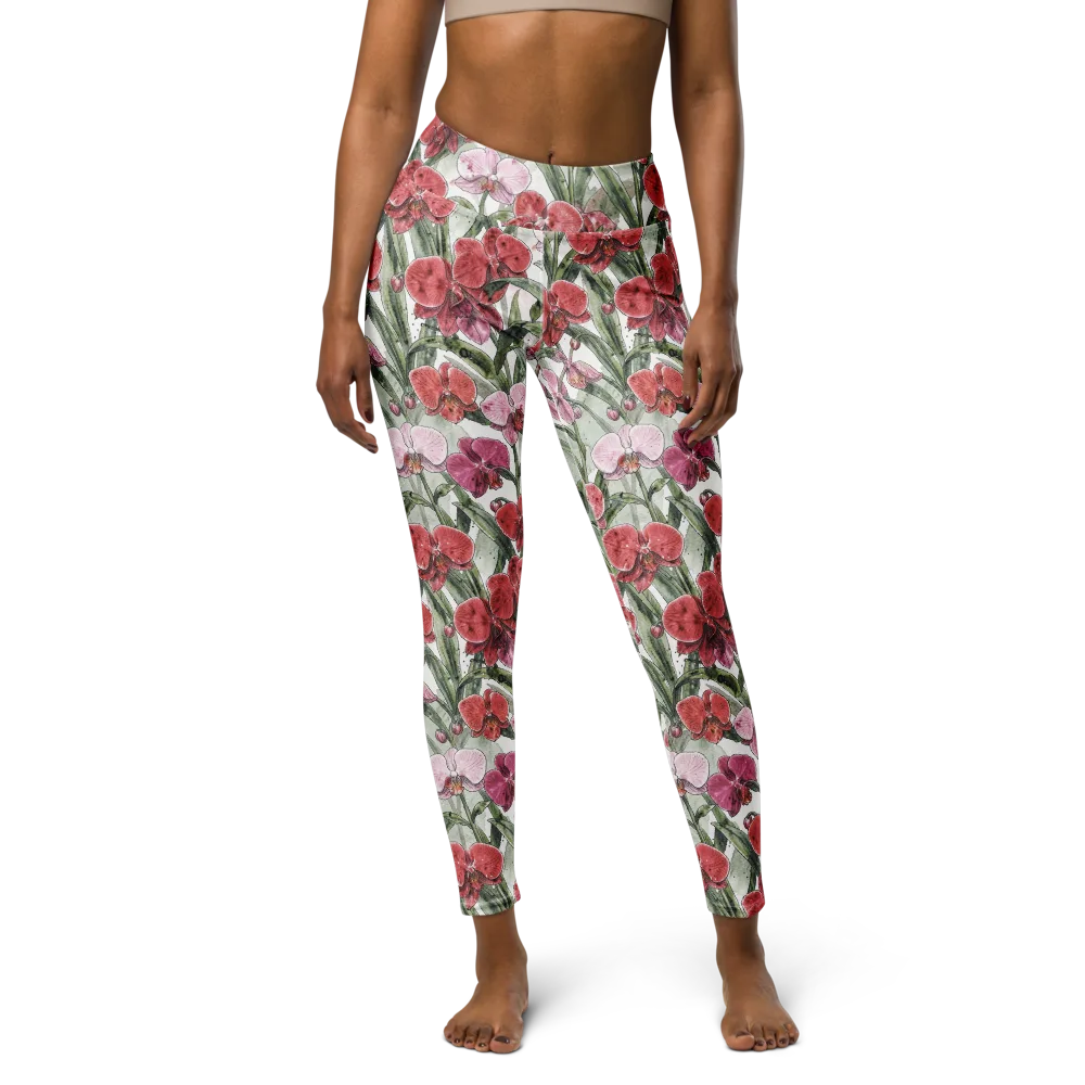 Orchid Conservatory on Yoga Leggings — Front