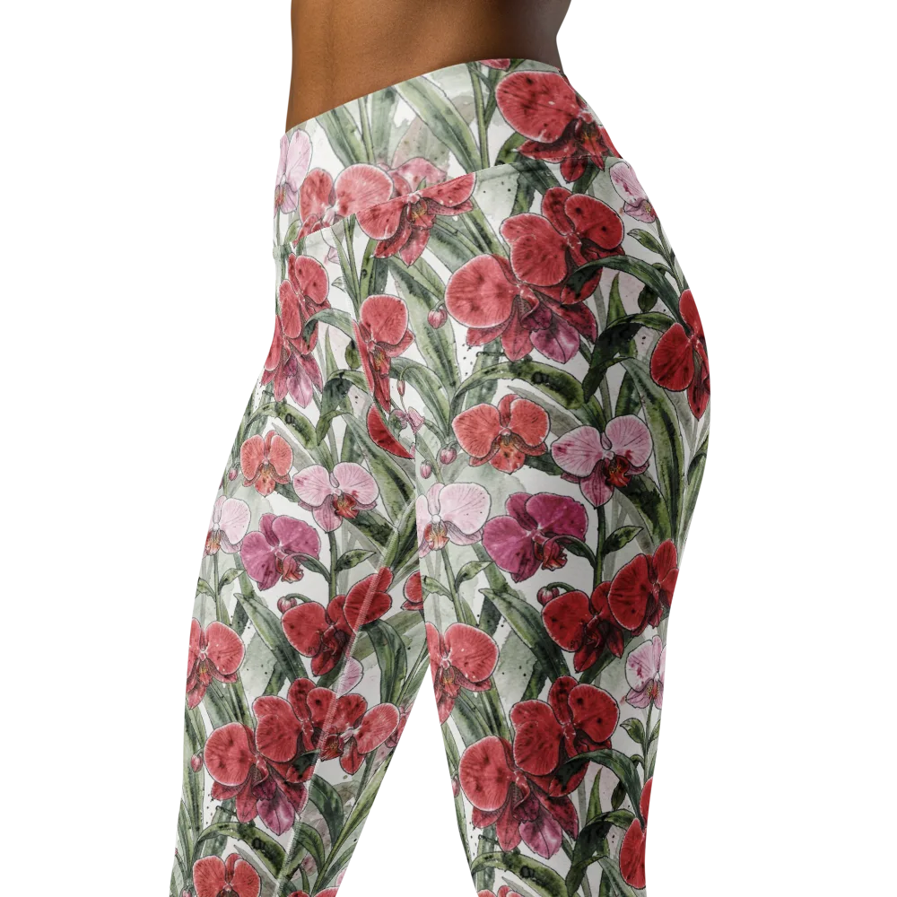 Orchid Conservatory on Yoga Leggings — Left Front