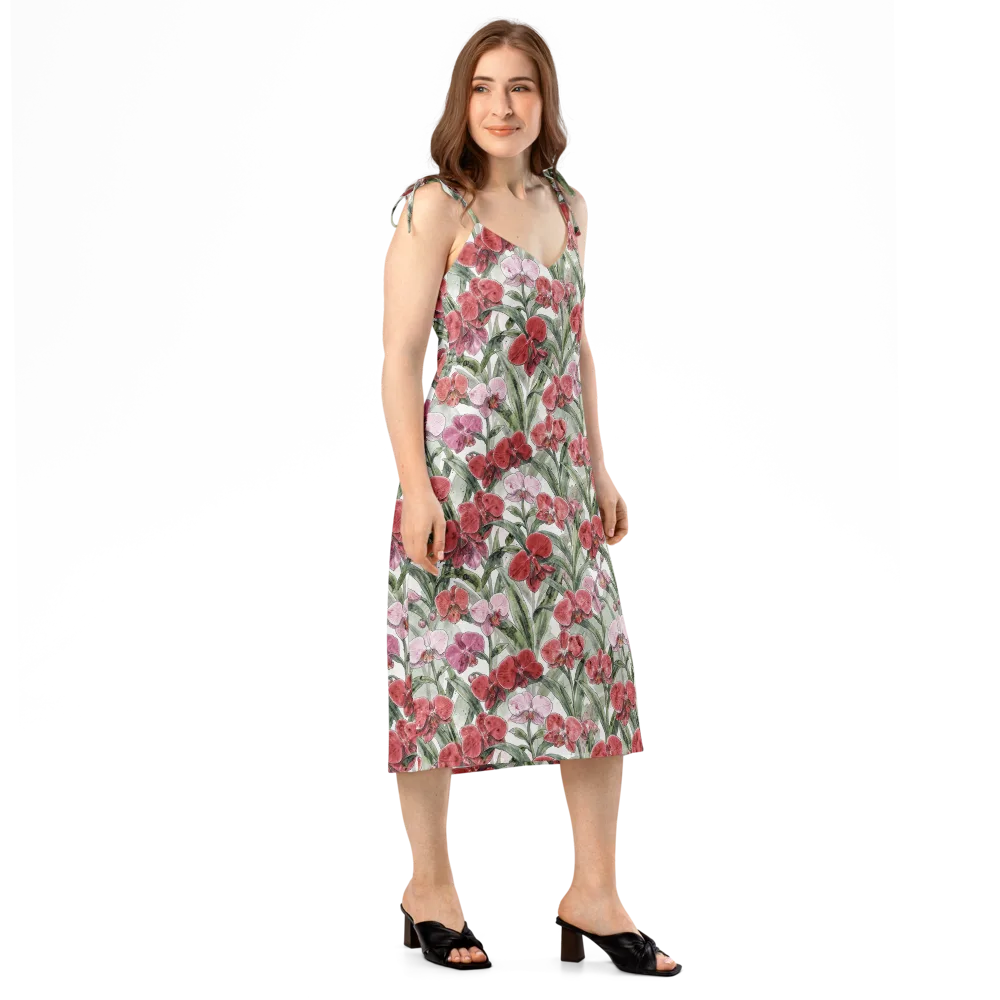 Orchid Conservatory on Slip Dress — Right Front