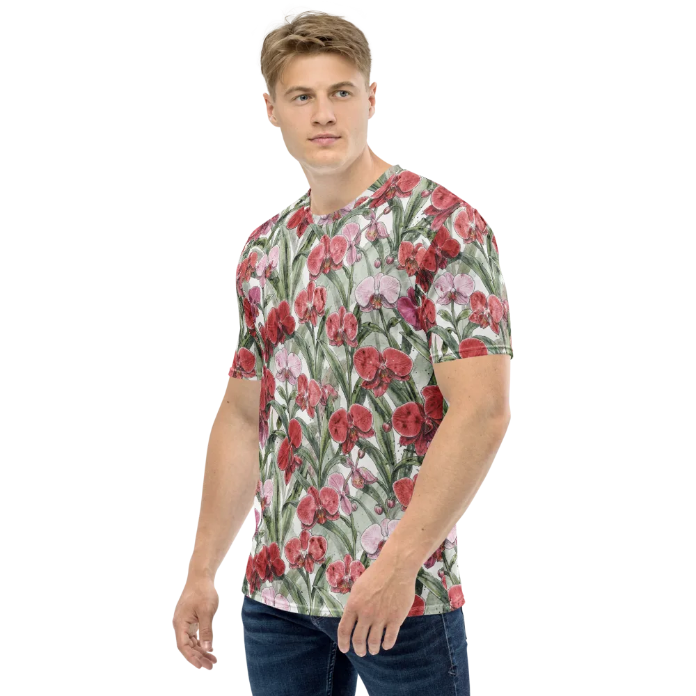 Orchid Conservatory on Men's Crew Neck T-Shirt — Left