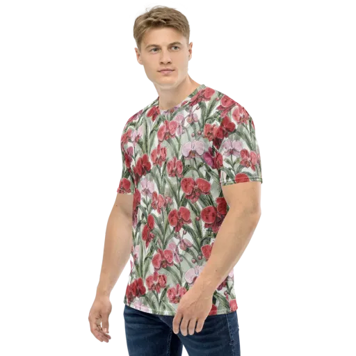 Orchid Conservatory on a Men's Crew Neck T-Shirt