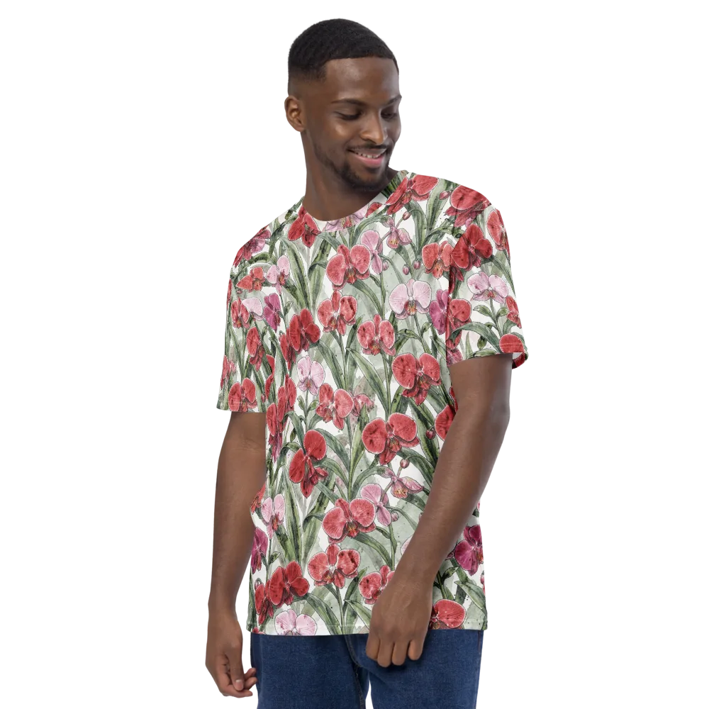 Orchid Conservatory on Men's Crew Neck T-Shirt — Left