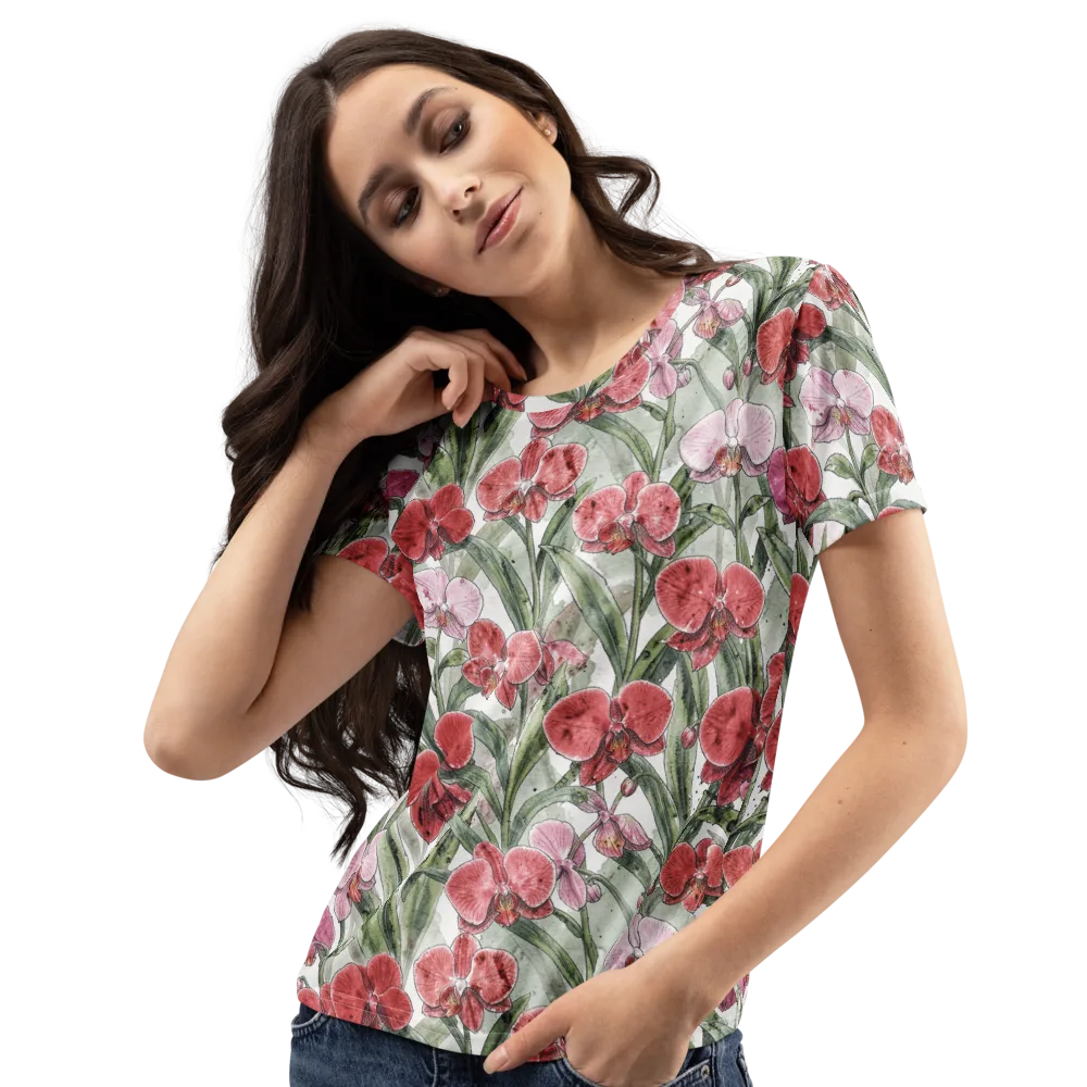 Orchid Conservatory on Women's Crew Neck T-Shirt — Left Front