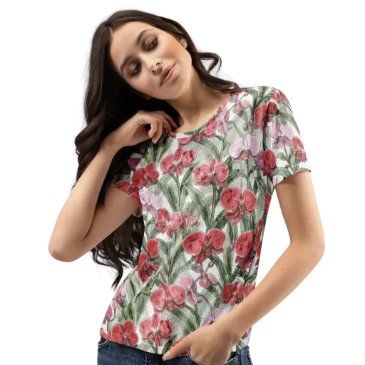 Orchid Conservatory on a Women's Crew Neck T-Shirt
