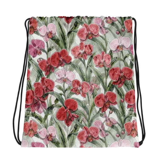 Orchid Conservatory on a Drawstring Bag