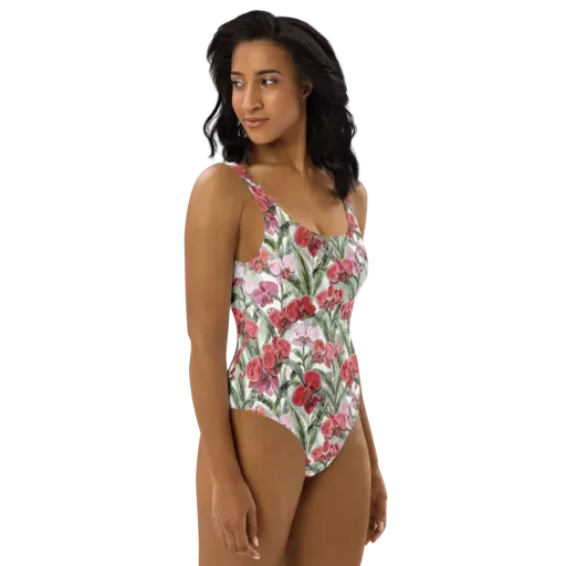 Orchid Conservatory on a One-Piece Swimsuit
