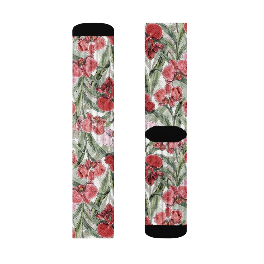 Orchid Conservatory on Socks — Right Sock