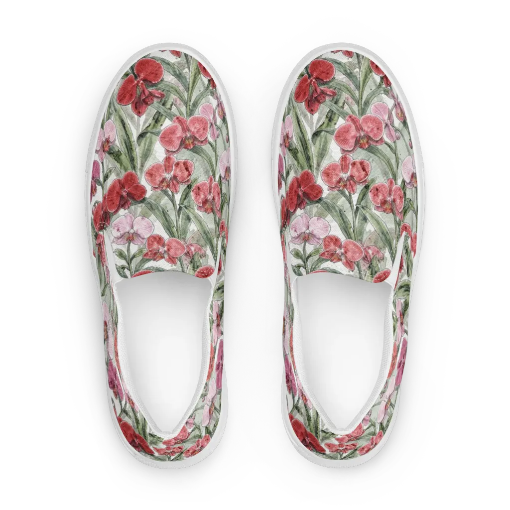 Orchid Conservatory on Women's Slip-On Canvas Shoes — Front