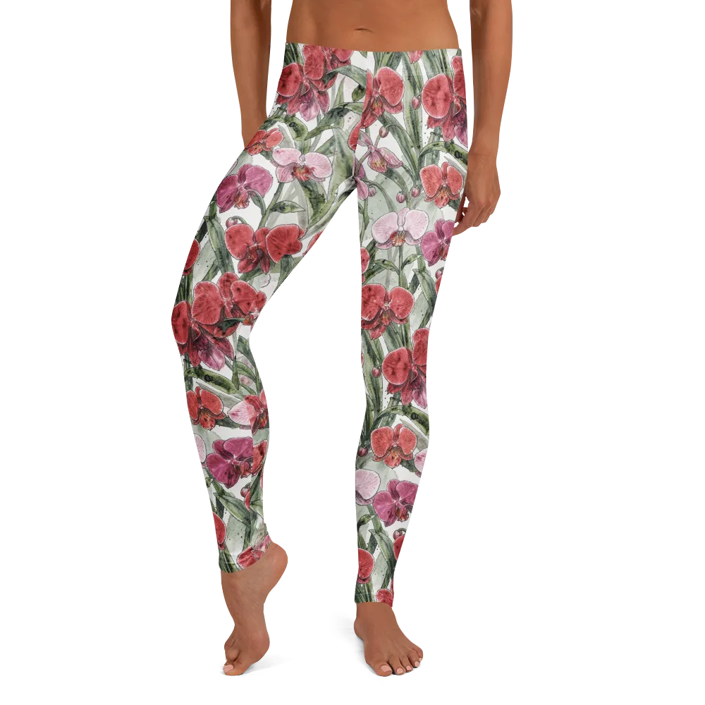 Orchid Conservatory on Leggings — Front