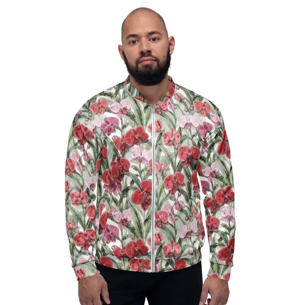 Orchid Conservatory on Bomber Jacket — Front