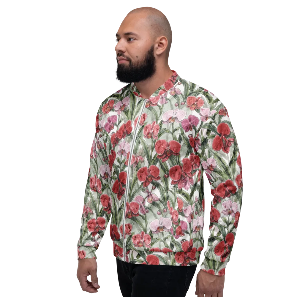 Orchid Conservatory on Bomber Jacket — Left