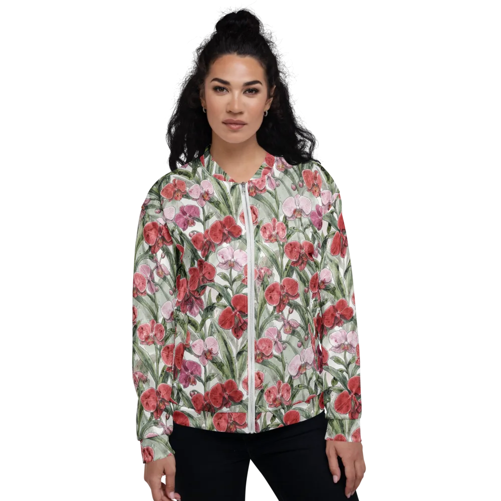 Orchid Conservatory on Bomber Jacket — Front