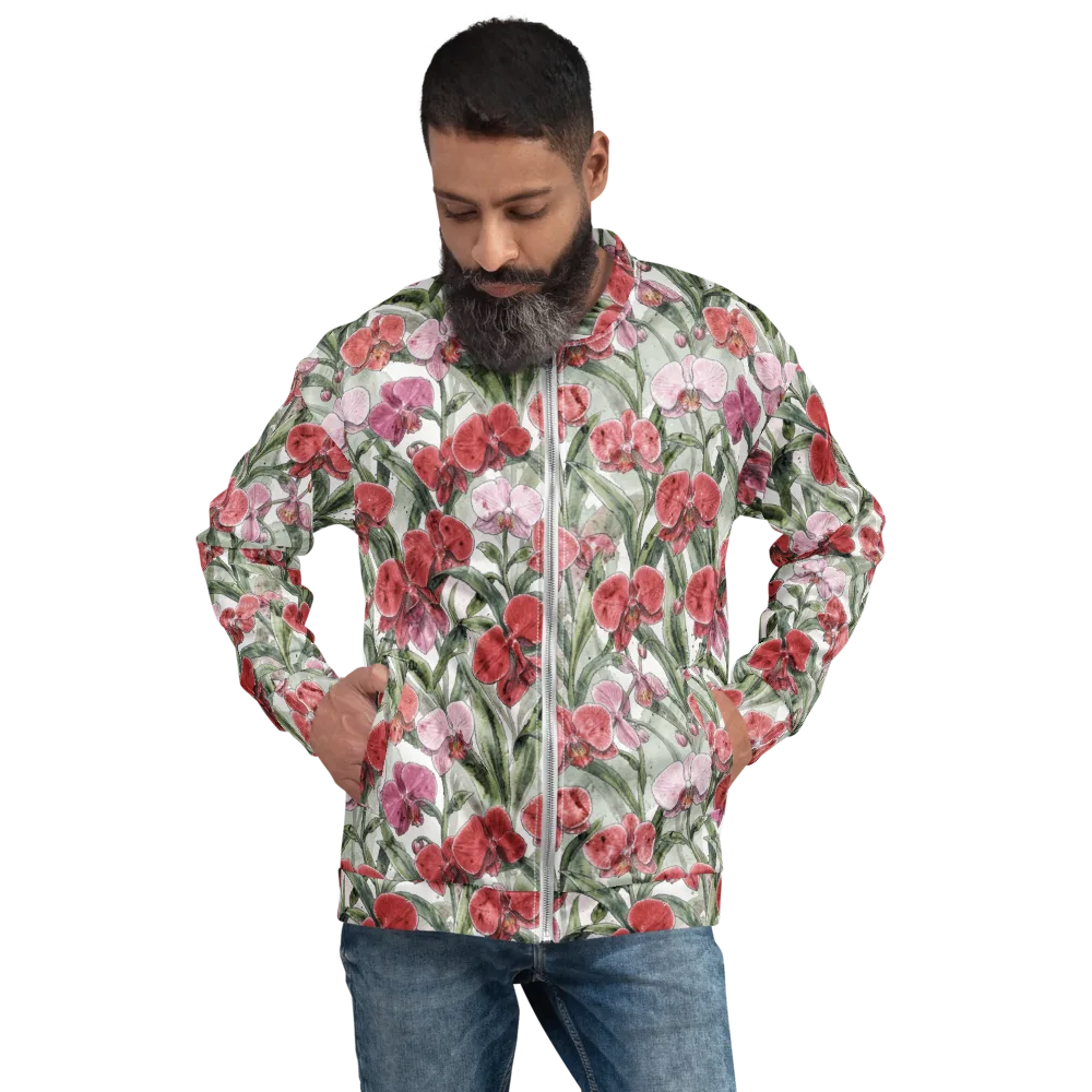 Orchid Conservatory on Bomber Jacket — Front
