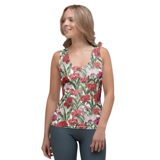 Orchid Conservatory on a Women's Tank Top