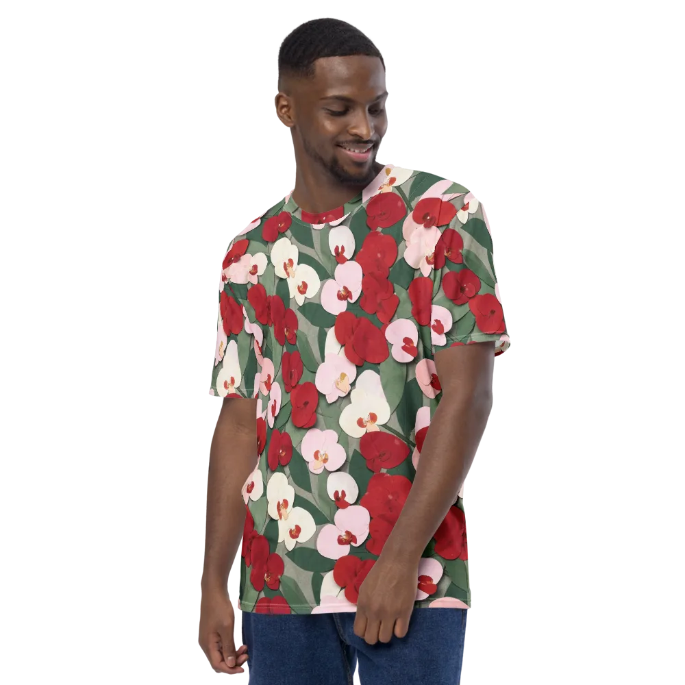 Petal Afterglow on Men's Crew Neck T-Shirt — Left