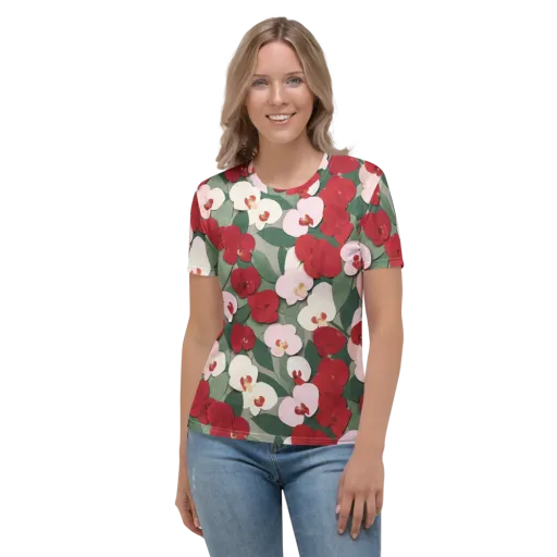 Petal Afterglow on a Women's Crew Neck T-Shirt