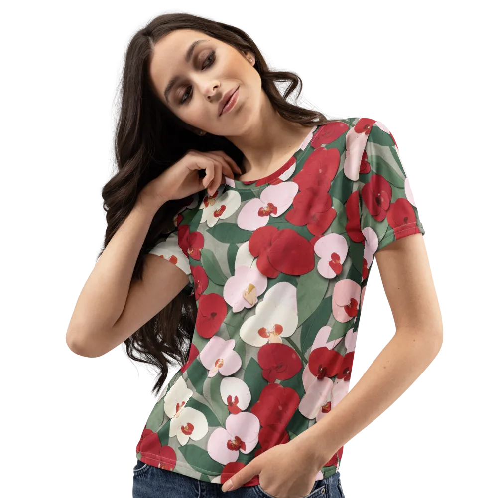 Petal Afterglow on Women's Crew Neck T-Shirt — Left Front