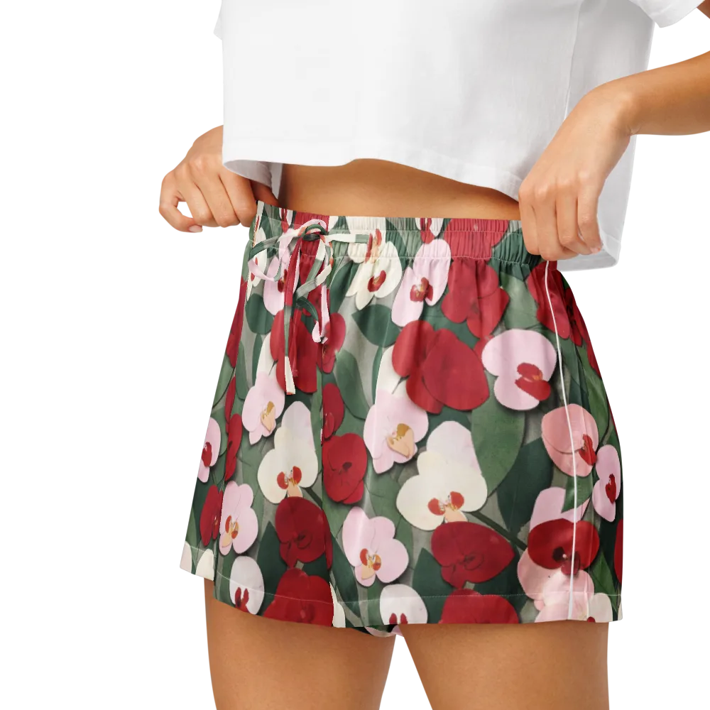 Petal Afterglow on Women's Pajama Shorts — Left