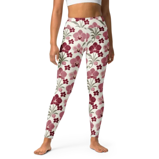 Orchid Rosette on a Yoga Leggings