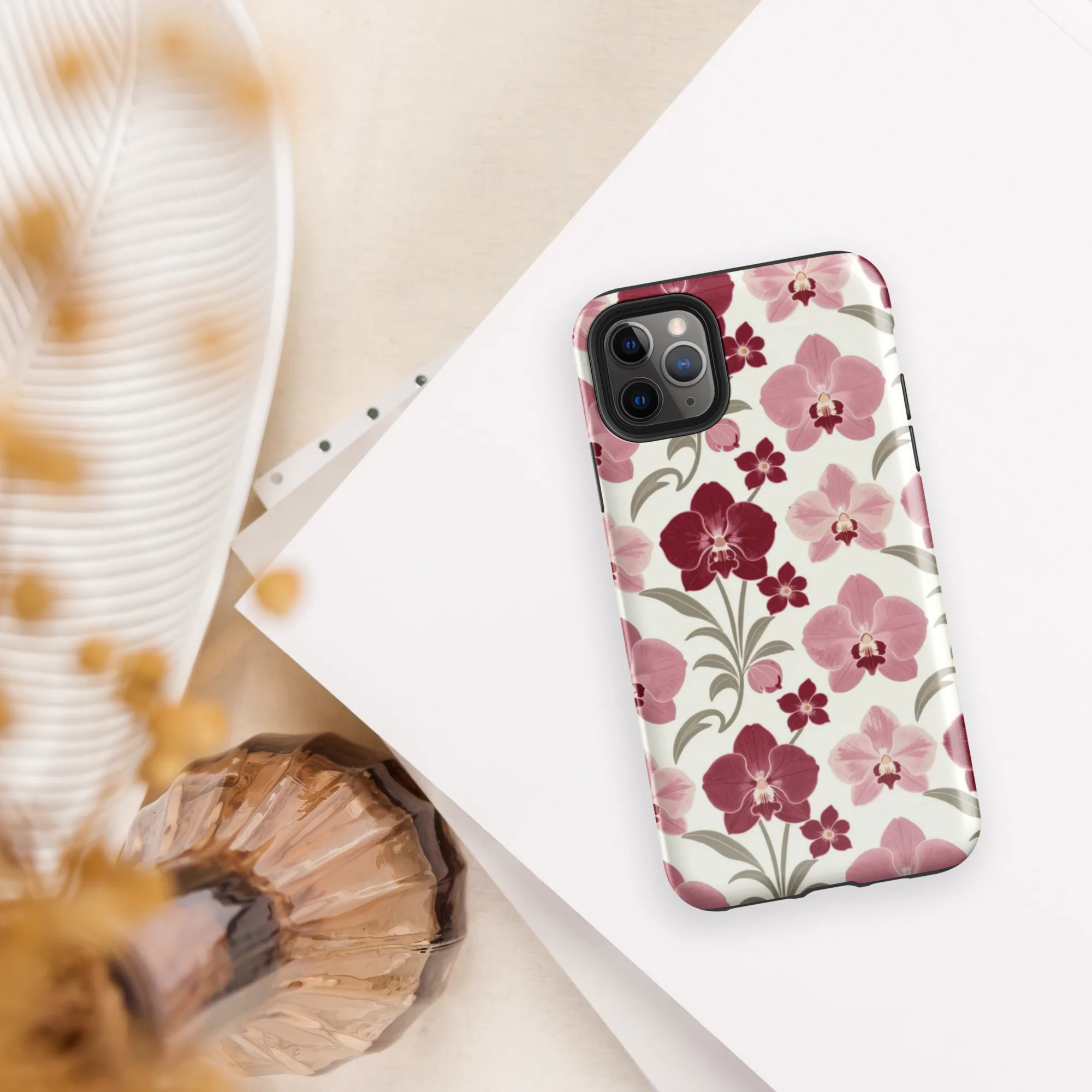 Orchid Rosette on Tough Case for iPhone® — Front