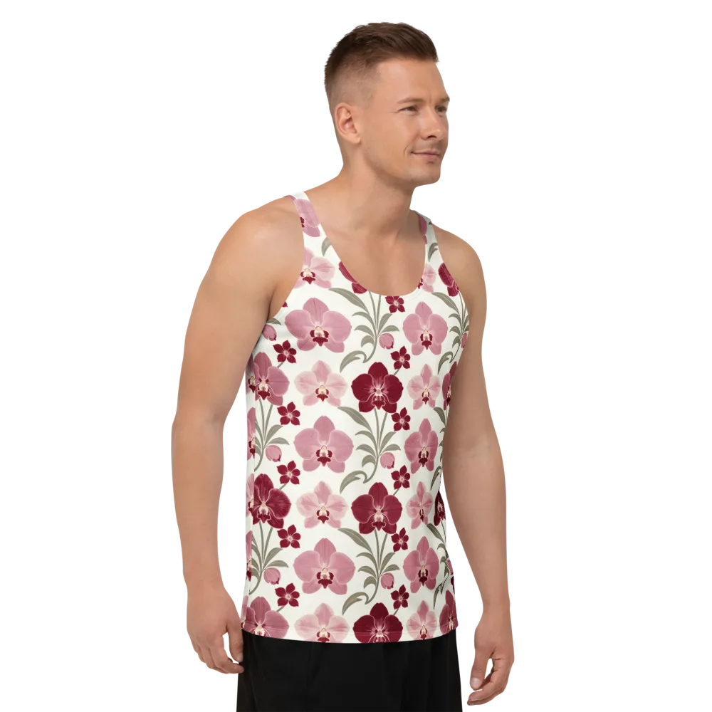 Orchid Rosette on Men's Tank Top — Right Front