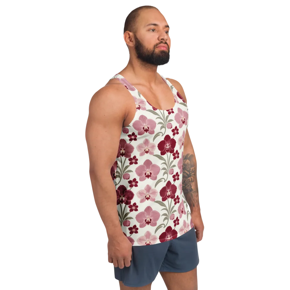 Orchid Rosette on Men's Tank Top — Right Front