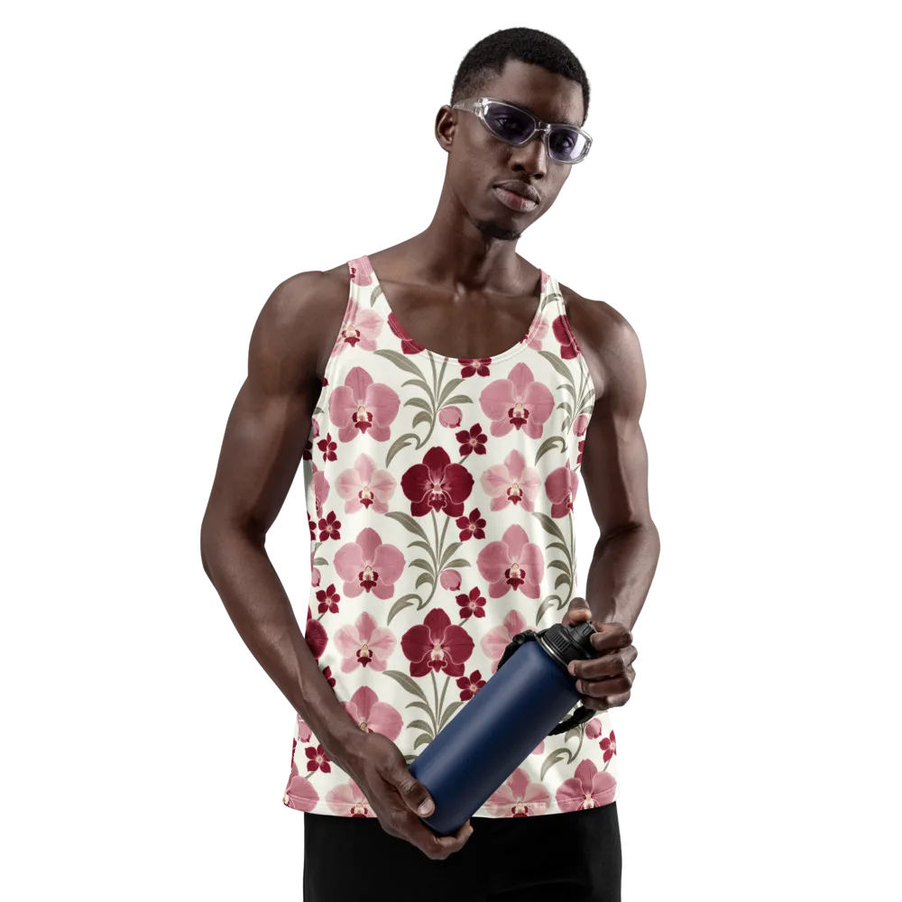 Orchid Rosette on Men's Tank Top — Front