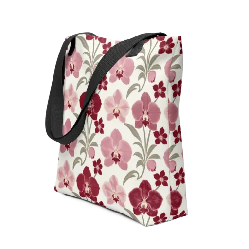 Orchid Rosette on a Tote Bag