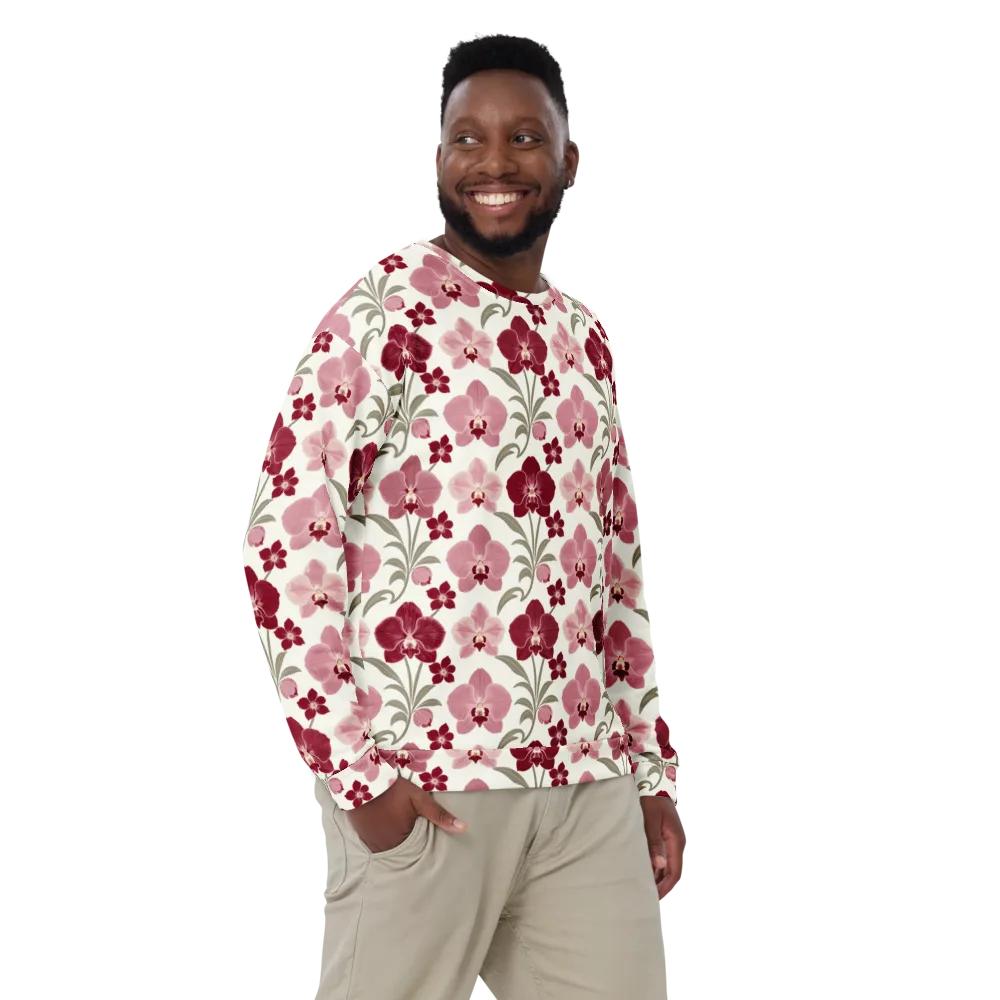 Orchid Rosette on Sweatshirt — Front