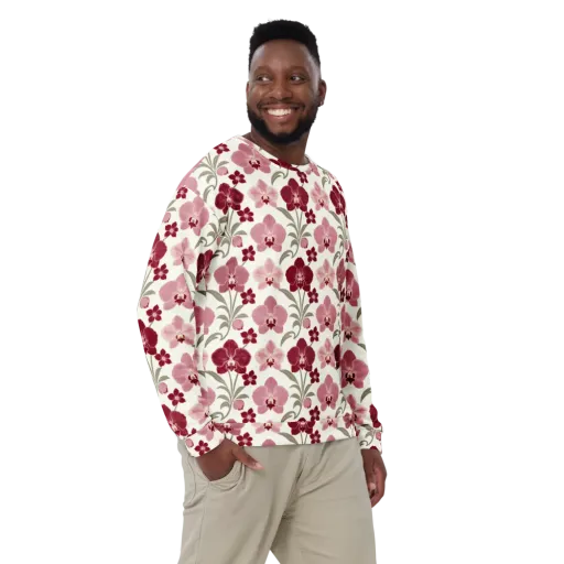 Orchid Rosette on a Sweatshirt