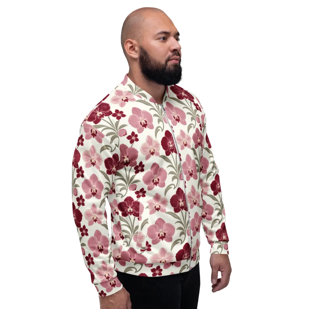 Orchid Rosette on Bomber Jacket — Right