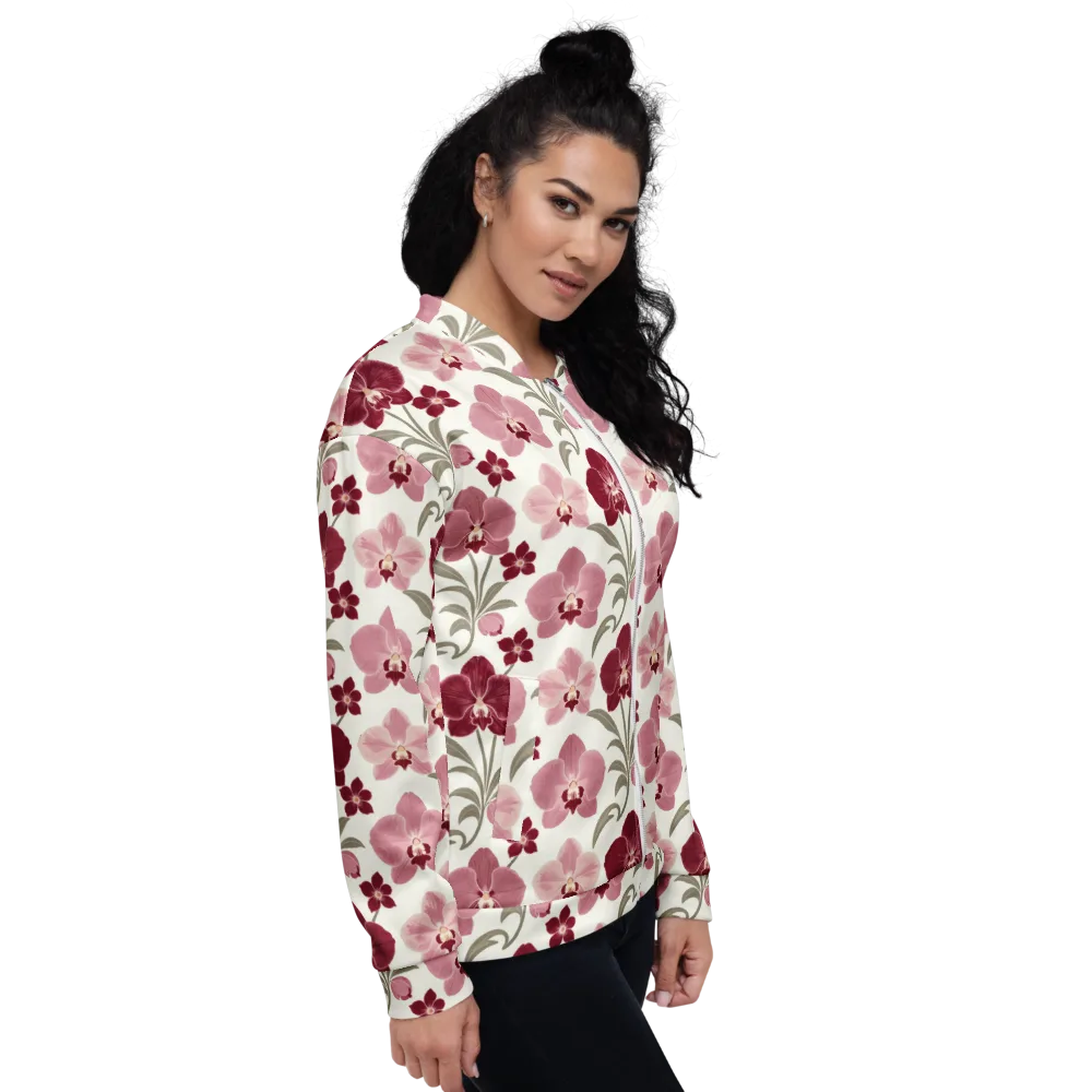 Orchid Rosette on Bomber Jacket — Right