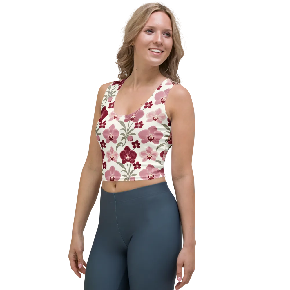 Orchid Rosette on Crop Top — Left Front