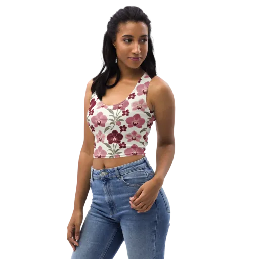 Orchid Rosette on a Crop Top
