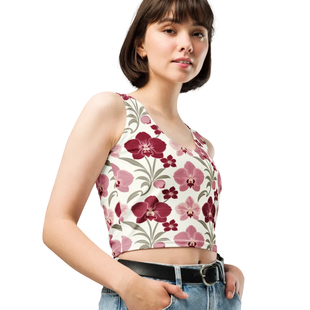 Orchid Rosette on Crop Top — Right Front