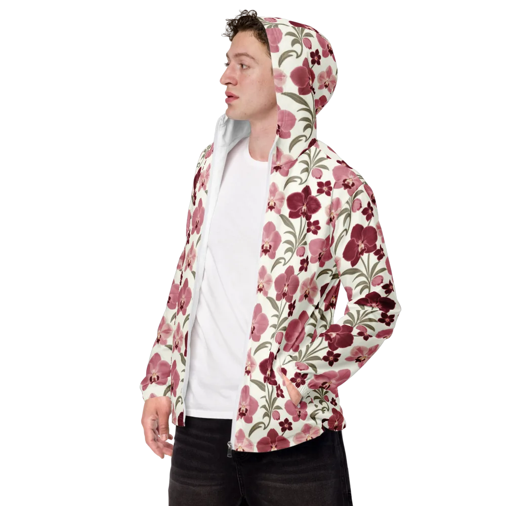 Orchid Rosette on Men's Windbreaker — Left Front
