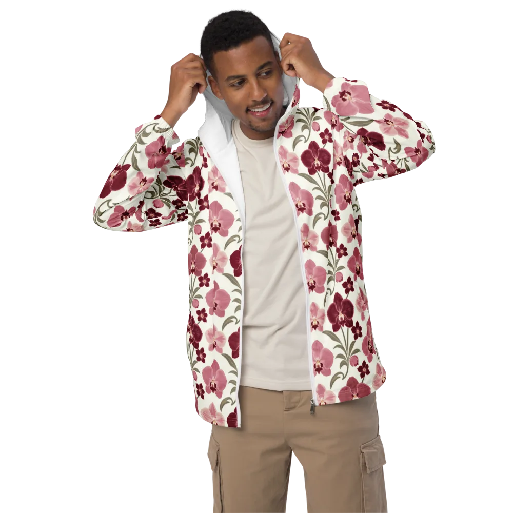 Orchid Rosette on Men's Windbreaker — Front