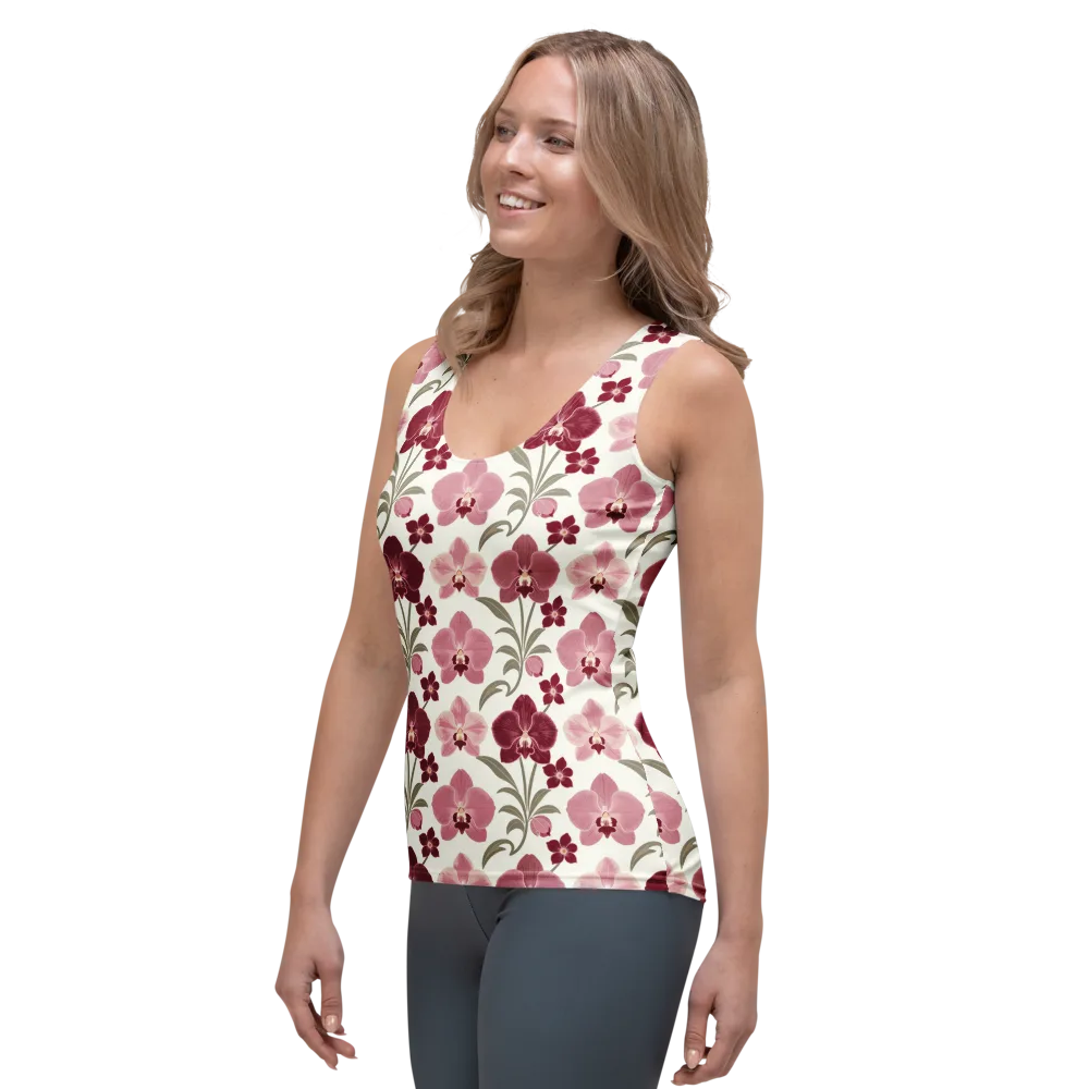 Orchid Rosette on Women's Tank Top — Left Front