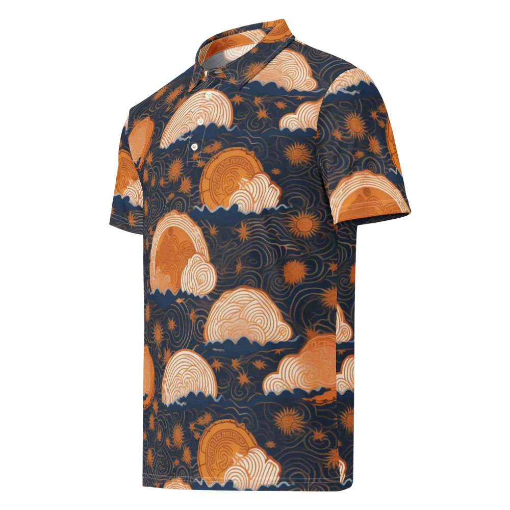 Indigo Tide Relic on Men's Slim Fit Polo Shirt — Left Front