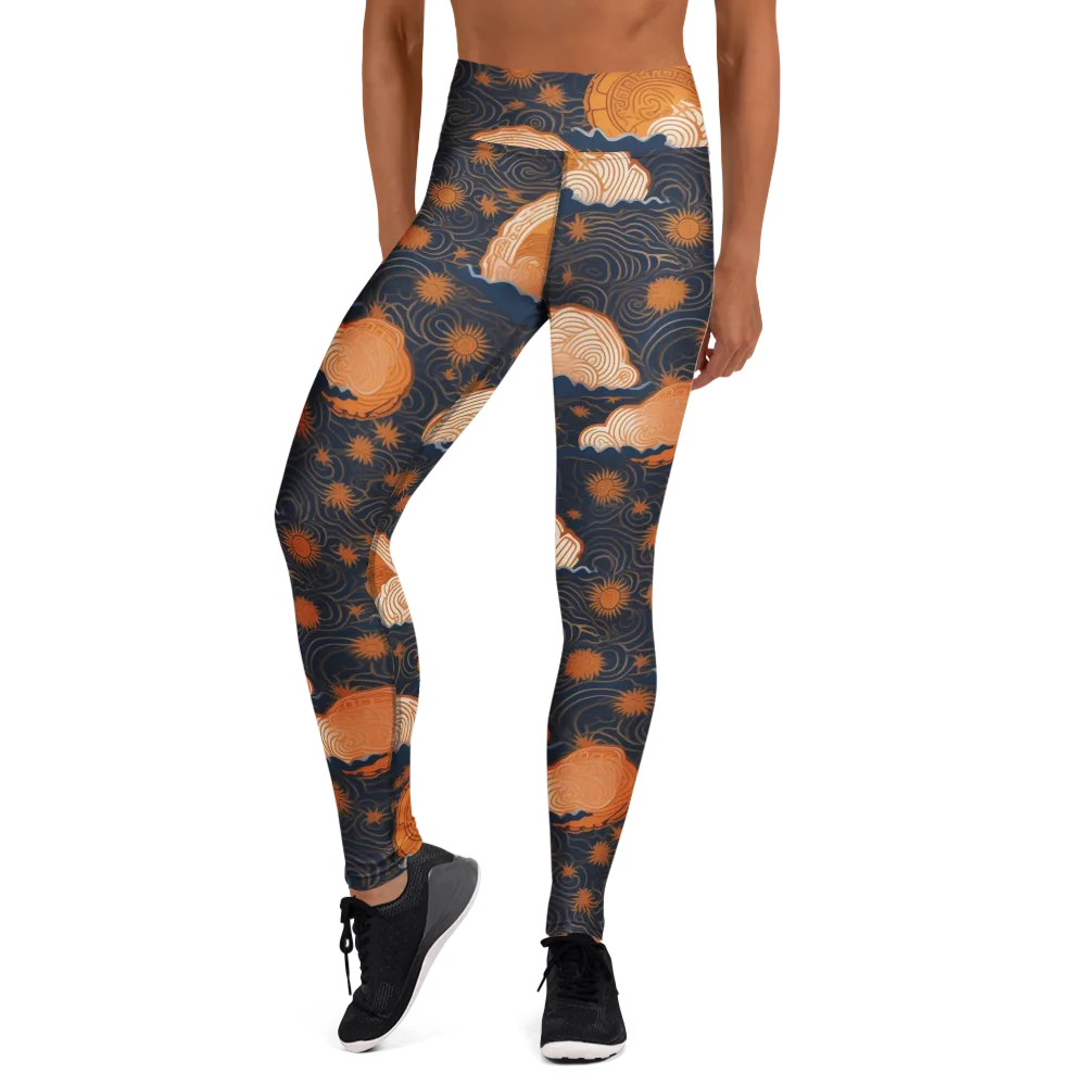 Indigo Tide Relic on Yoga Leggings — Front