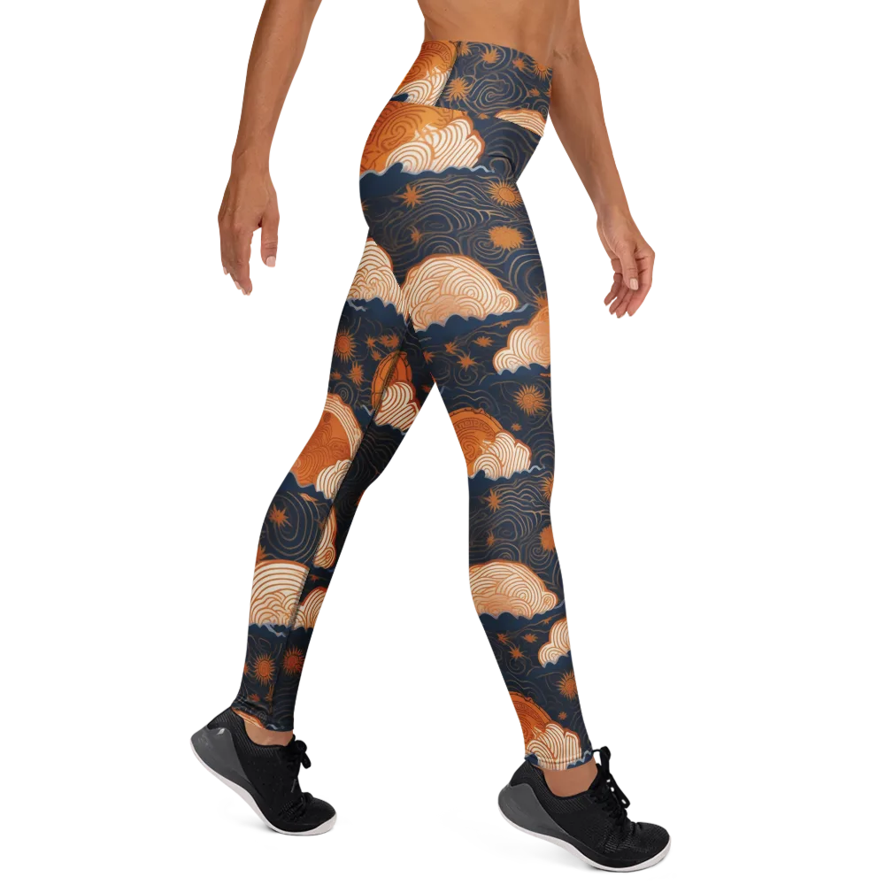 Indigo Tide Relic on Yoga Leggings — Right