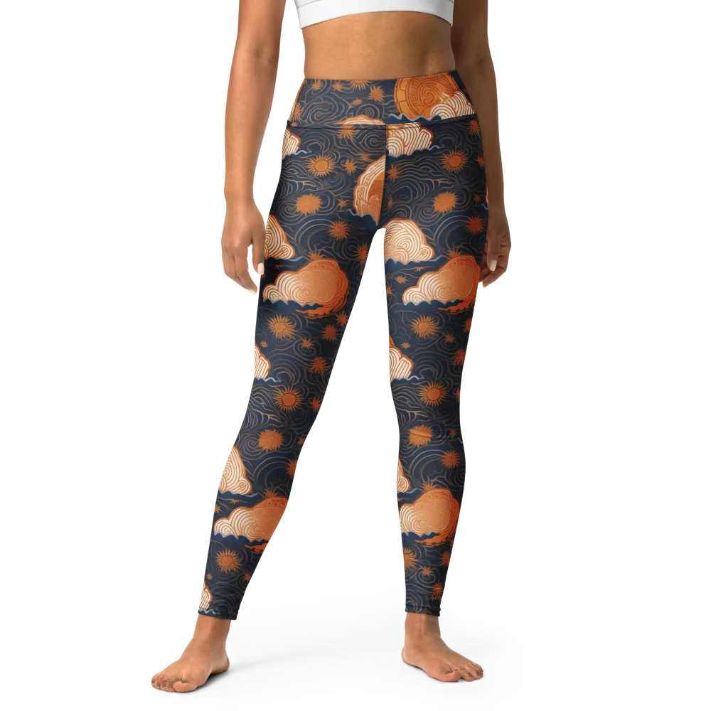 Indigo Tide Relic on Yoga Leggings — Front