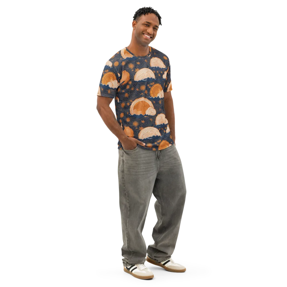 Indigo Tide Relic on Men's Cotton Crew Neck T-Shirt — Right Front