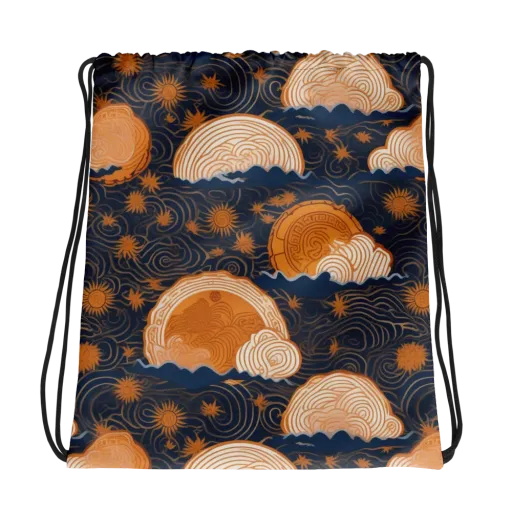 Indigo Tide Relic on a Drawstring Bag