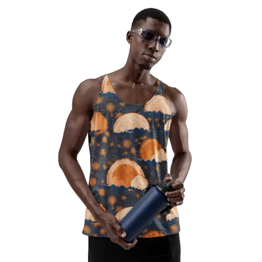 Indigo Tide Relic on a Men's Tank Top
