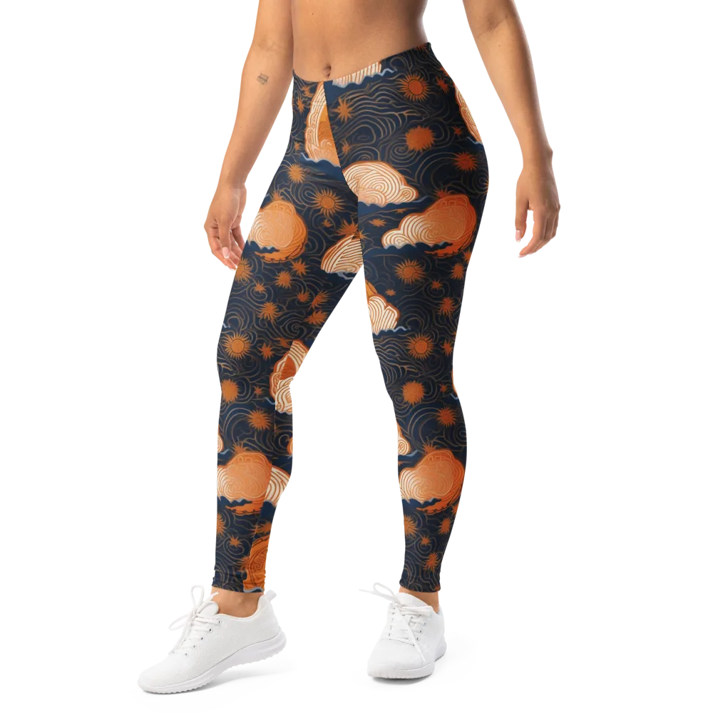 Indigo Tide Relic on Leggings — Left Front