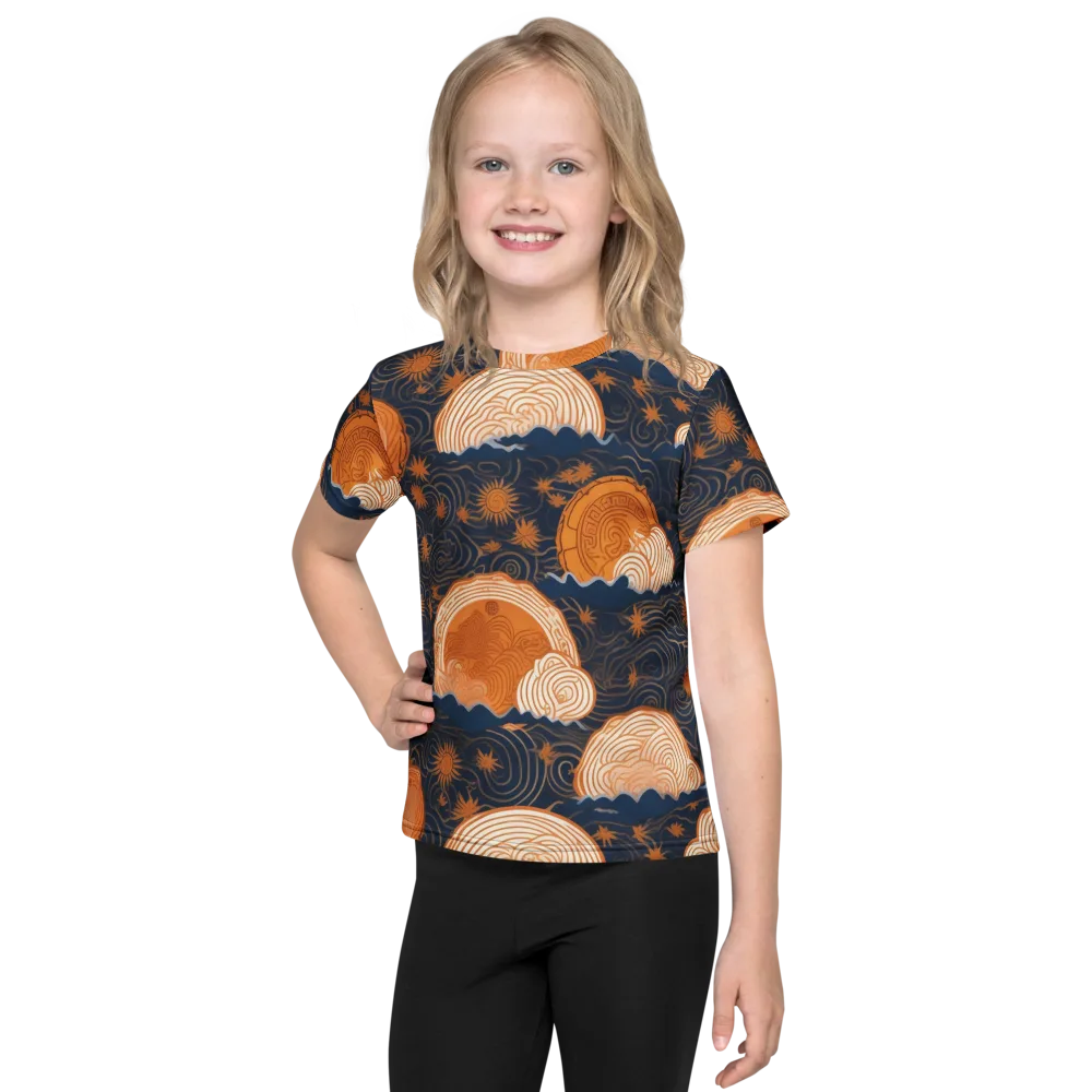 Indigo Tide Relic on Kids Crew Neck T-Shirt — Front