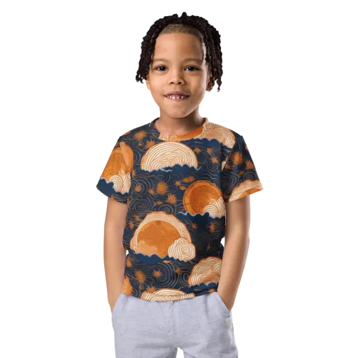 Indigo Tide Relic on a Kids Crew Neck T-Shirt